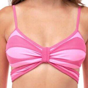 93 PLAY STREET Sophie Butterfly Bikini Top in Poppy Pink Feminine Y2K - Size M